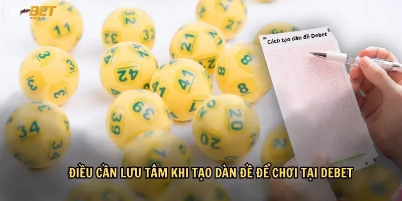 Những lưu ý quan trọng khi tạo dàn đề để chơi tại Debet